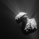 Comet 67P/Churyumov-Gerasimenko as it was seen by Rosetta on July 7, 2015. The comet’s bright coma is clearly visible.